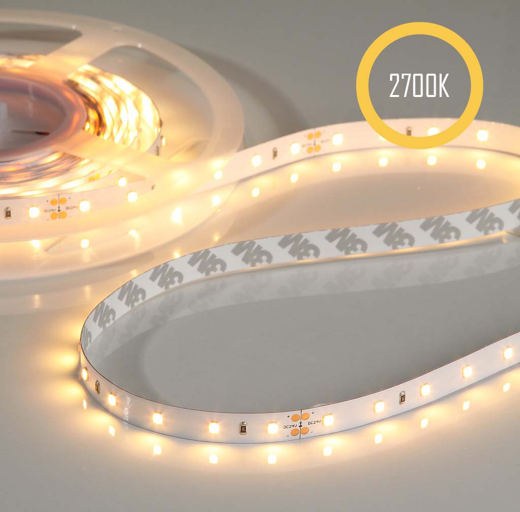 Flex Stripe 24V, 14.4W, 2700K, CRI90, 60LED, IP20, 10mm - 5 meter