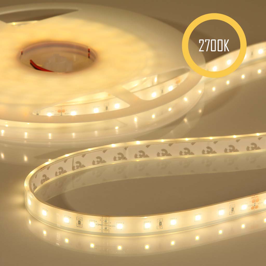 Flex Stripe 24V, 14.4W, 2700K, CRI90, 60LED, IP68, 12,5mm - 5 meter