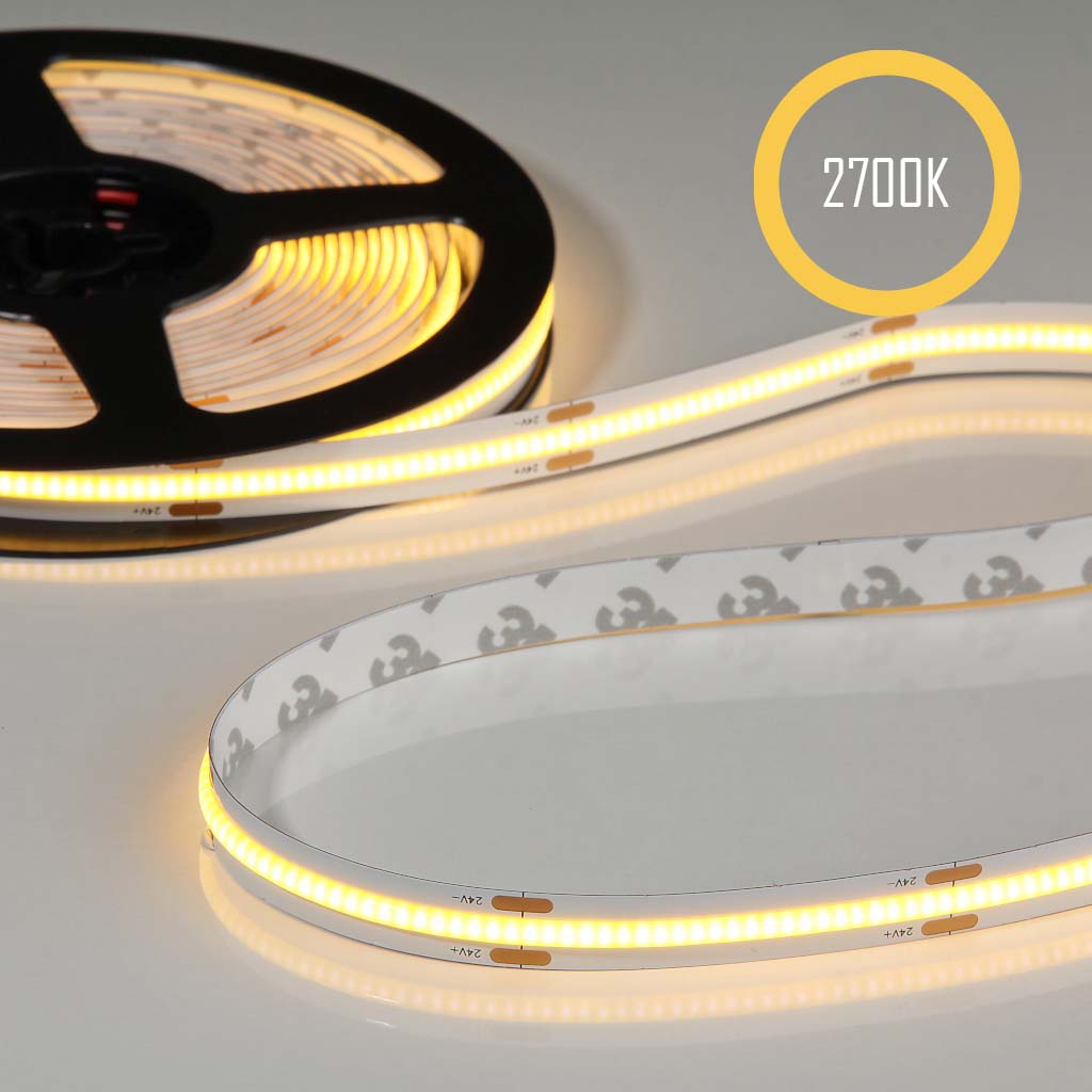 Flex COB-Stripe 24V, 14.4W, 2700K, CRI90, 480LED, IP20, 10mm - 5 meter