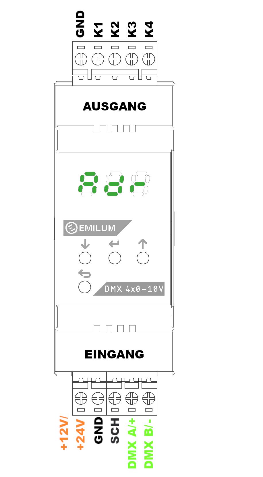 DMX-Aktor, 4xAnalog-Out, 0-10V
