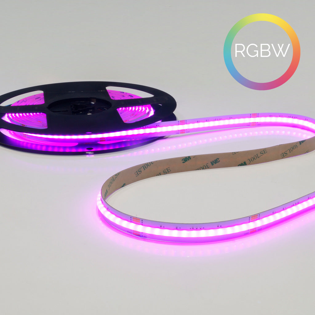 Flex COB RGBW LED-Streifen 24V, 18W, RGBW/2700K, CRI90, 784LED, IP20, 12mm - 5 meter