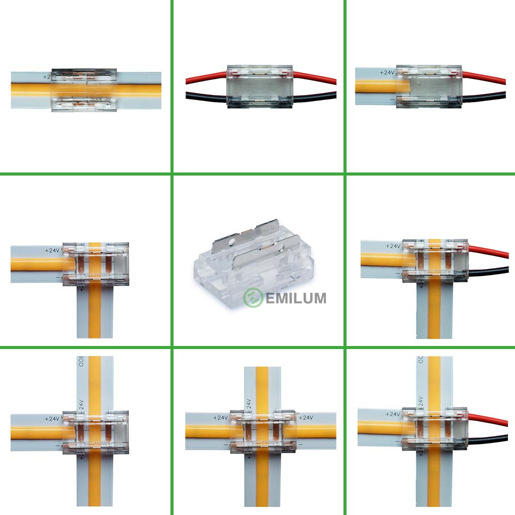 LED Verbinder, 2-polig, 8mm, LED-Kabel-Universal, COB