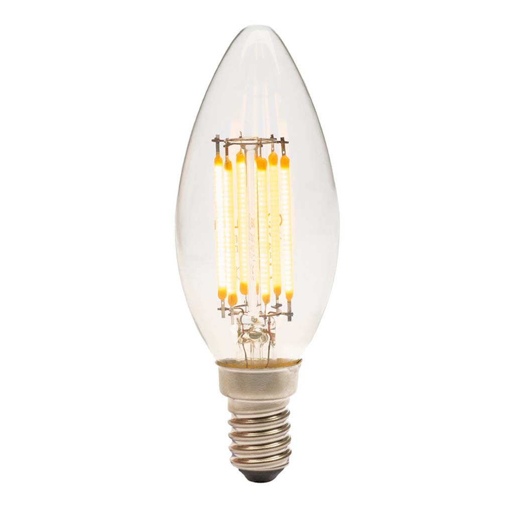 LED-Filament Kerze, 24V, 5W, 3000K, E14 (Adapter E27)