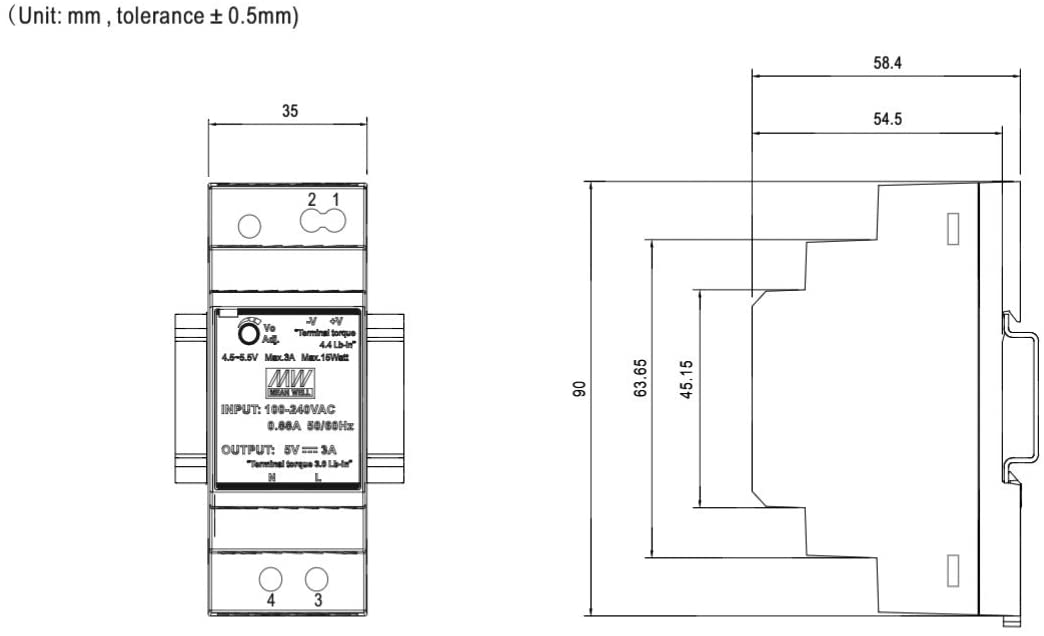 HDR-30-24 Hutschienen-Netzteil (DIN-Rail) Konstantspannung, 36 W 0 - 1,5 A 24 V/DC PFC